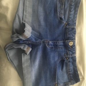 Blue denim shorts